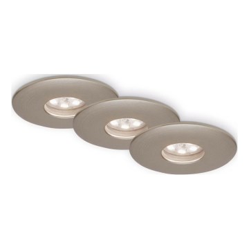 Briloner 7240-032 - LOT 3x Spot encastrable de salle de bain ATTACH LED/1,8W/230V IP44 chrome mat