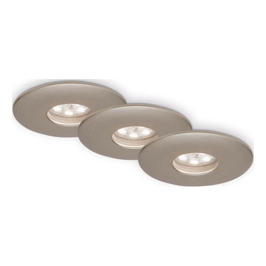 Briloner 7240-032 - LOT 3x Spot encastrable de salle de bain ATTACH LED/1,8W/230V IP44 chrome mat