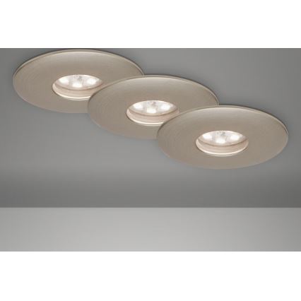 Briloner 7240-032 - LOT 3x Spot encastrable de salle de bain ATTACH LED/1,8W/230V IP44 chrome mat