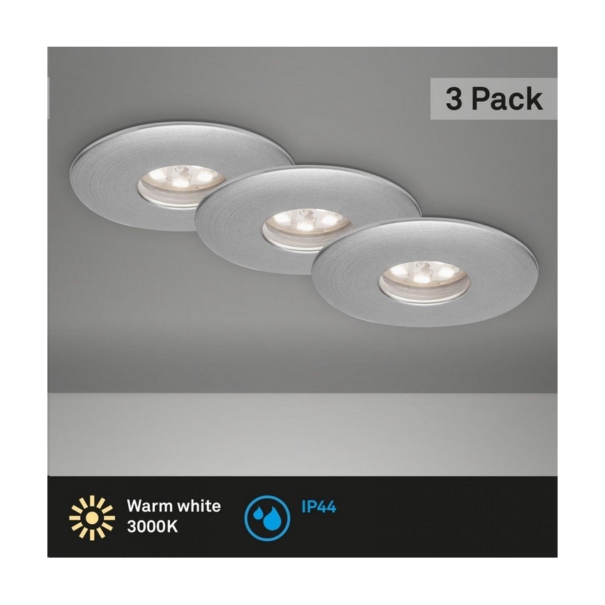 Briloner 7240-039 - LOT 3x Spot encastrable de salle de bain LED LED/1,8W/230V IP44