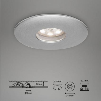 Briloner 7240-039 - LOT 3x Spot encastrable de salle de bain LED LED/1,8W/230V IP44