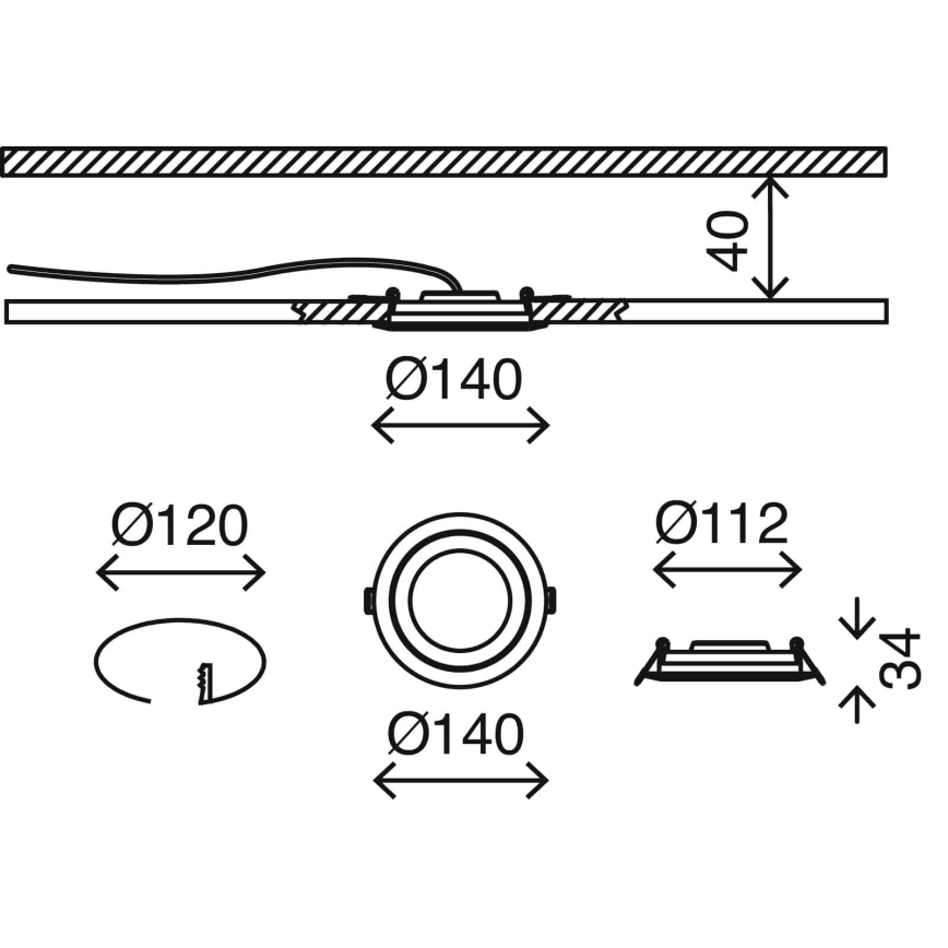 Briloner 7285-016 - Plafonnier encastré LED pour salle de bains LED/6,4W/230V IP23