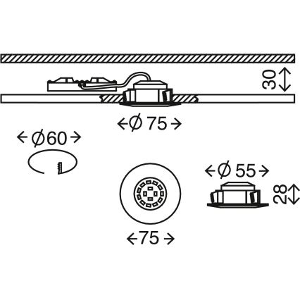 Briloner 7295-011 - LED À intensité variable bathroom spot encastrable ATTACH LED/6,5W/230V IP44