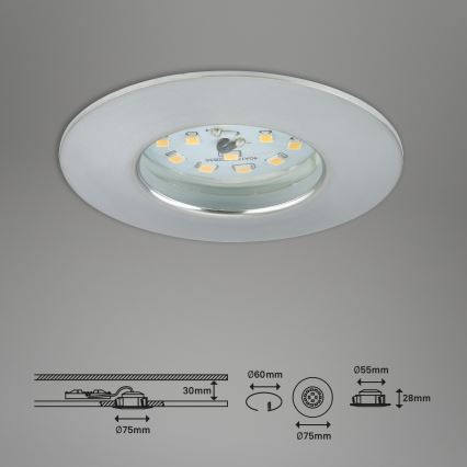 Briloner 7295-019 - Luminaire encastré de salle de bain LED à intensité variable ATTACH LED/6,5W/230V IP44