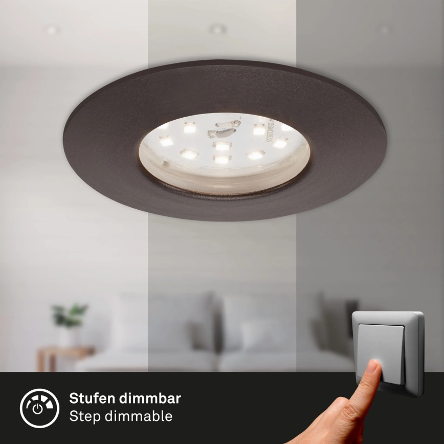 Briloner 7295-031 - LOT 3x Spot encastrable de salle de bain à intensité variable ATTACH LED/6,5W/230V IP44