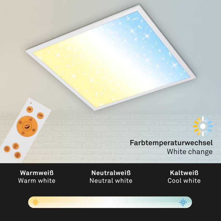 Briloner 7303-016 - Plafonnier à intensité variable STARRY SKY LED/36W/230V 3000-6000K + télécommande