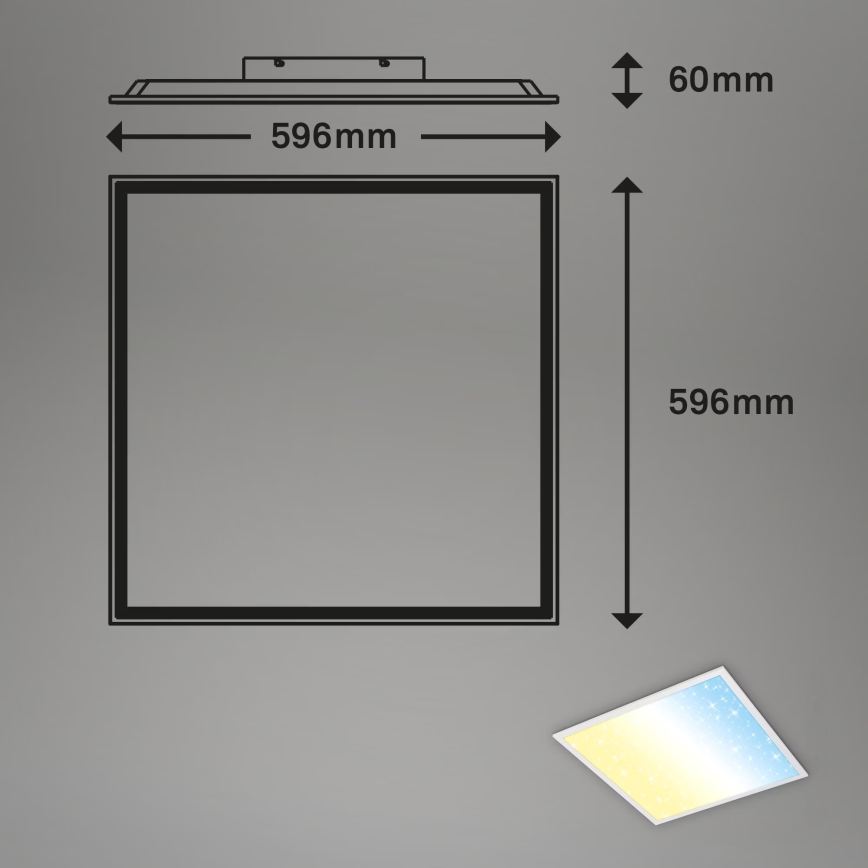 Briloner 7303-016 - Plafonnier à intensité variable STARRY SKY LED/36W/230V 3000-6000K + télécommande