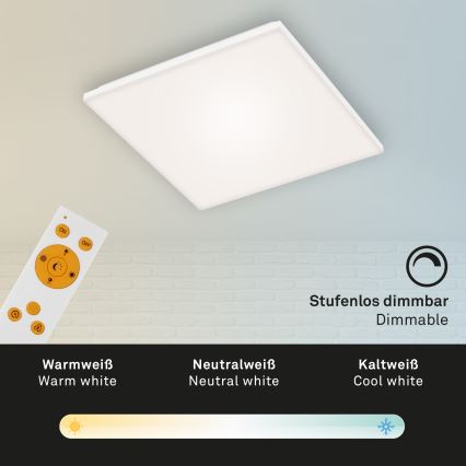 Briloner 7378-116 - Plafonnier à intensité variable LED FRAMELESS LED/24W/230V 3000-6500K + télécommande