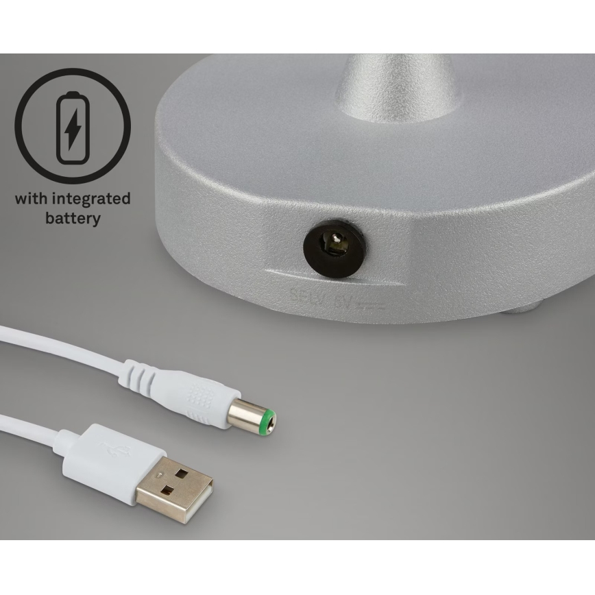 Briloner 7445-014 - Lampe de table tactile d'extérieur à intensité variable et rechargeable LED/3W/5V IP44 2000 mAh