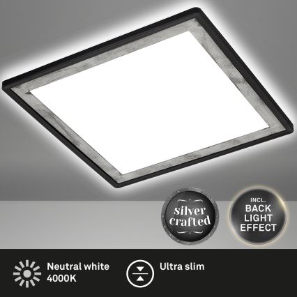 Briloner 7457-414 - Plafonnier LED SLIM LED/18W/230V 4000K 29x29 cm noir