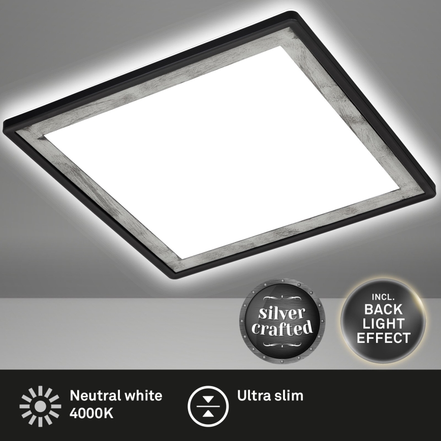 Briloner 7457-414 - Plafonnier LED SLIM LED/18W/230V 4000K 29x29 cm noir
