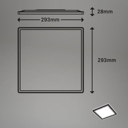 Briloner 7457-414 - Plafonnier LED SLIM LED/18W/230V 4000K 29x29 cm noir
