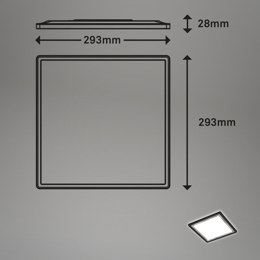Briloner 7457-414 - Plafonnier LED SLIM LED/18W/230V 4000K 29x29 cm noir