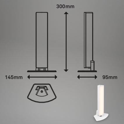 Briloner 7474-016 - Lampe de table d'extérieur à intensité variable et rechargeable 2en1 LED/7W/5V 2x2200 mAh USB 3000K IP44 blanc