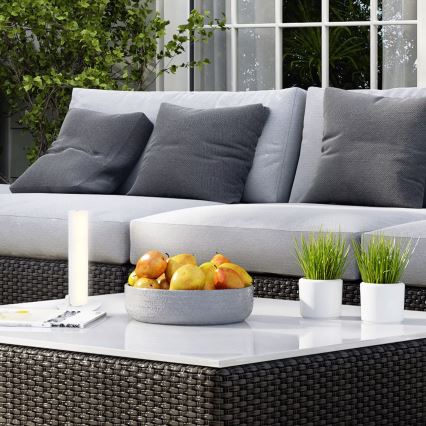 Briloner 7474-016 - Lampe de table extérieure LED tactile dimmable rechargeable 2 en 1 LED/7W/5V 2x2200 mAh USB 3000K IP44 blanche