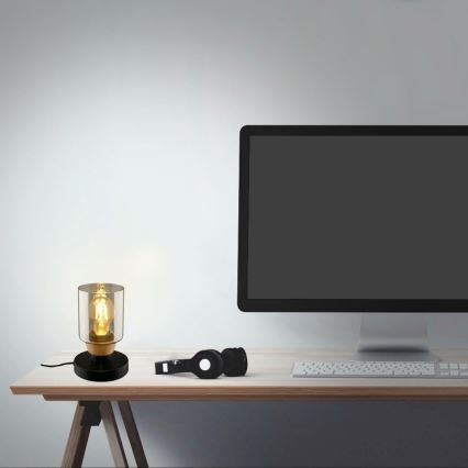 Briloner 7486015 - Lampe de table 1xE27/10W/230V noir