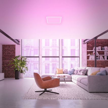 Briloner 7491-016 - Plafonnier LED RGBW dimmable SMART LED/22W/230V, 4000K, 42x42 cm, Wi‑Fi Tuya + télécommande