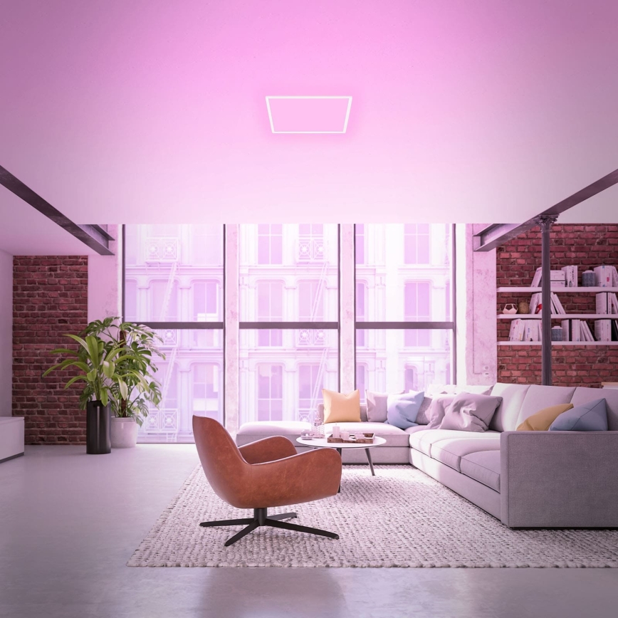 Briloner 7491-016 - Plafonnier LED RGBW dimmable SMART LED/22W/230V, 4000K, 42x42 cm, Wi‑Fi Tuya + télécommande