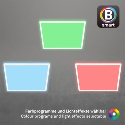 Briloner 7491-016 - Plafonnier LED RGBW dimmable SMART LED/22W/230V, 4000K, 42x42 cm, Wi‑Fi Tuya + télécommande