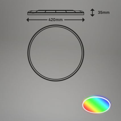 Briloner 7494016 - Plafonnier LED RGBW dimmable SMART LED/22W/230V 4000K Ø 42 cm Wi-Fi Tuya + télécommande