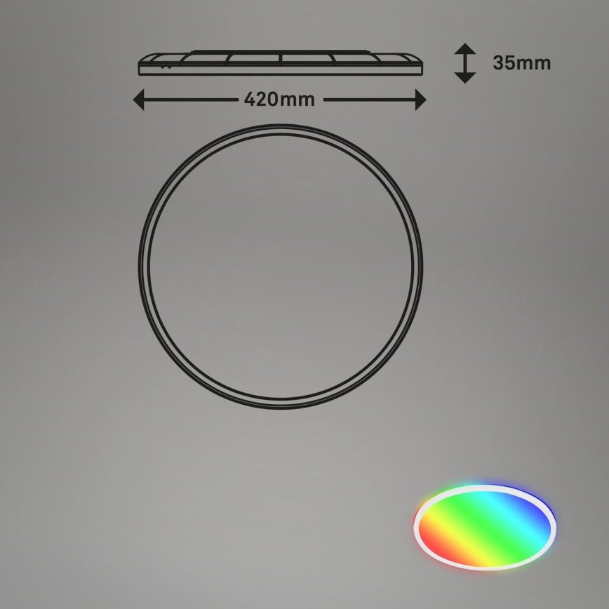 Briloner 7494016 - Plafonnier LED RGBW dimmable SMART LED/22W/230V 4000K Ø 42 cm Wi-Fi Tuya + télécommande