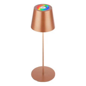 Briloner 7510013 - Lampe de table d'extérieur rechargeable et dimmable LED RGBW CALIDA LED/2,5W/5V IP44 1200 mAh bronze