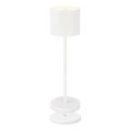 Briloner 7521016 - Lampe de table d'extérieur LED rechargeable et dimmable SIGO LED/2,5 W/5 V IP44 2600 mAh blanche