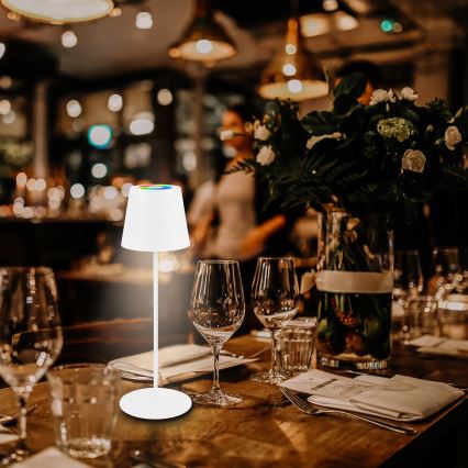 Briloner 7559016 - Lampe de table d'extérieur rechargeable LED RVB dimmable COLORIS LED 3,5W/5V IP44 2000 mAh Wi-Fi Tuya