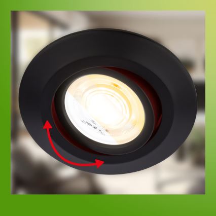 Briloner 7586035 - LOT DE 3 plafonniers encastrés LED pour salle de bains KLIRA 1xLED/4,9W/230V 2500/3000/4000K IP23 noir