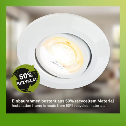 Briloner 7586036 - Lot de 3 spots LED encastrés pour salle de bains KLIRA 1xLED/4,9W/230V 2500/3000/4000K IP23 blanc