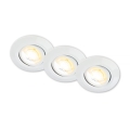 Briloner 7586036 - Lot de 3 plafonniers encastrés LED pour salle de bains KLIRA LED/4,9W/230V 2500/3000/4000K IP23 blanc