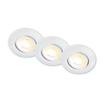 Briloner 7586036 - Lot de 3 plafonniers encastrés LED pour salle de bains KLIRA LED/4,9W/230V 2500/3000/4000K IP23 blanc