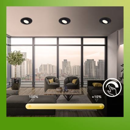 Briloner 7587035 - LOT de 3 spots encastrés LED dimmables pour salle de bains KLIRA 1xLED/4,9W/230V 2500/3000/4000K IP23 noir