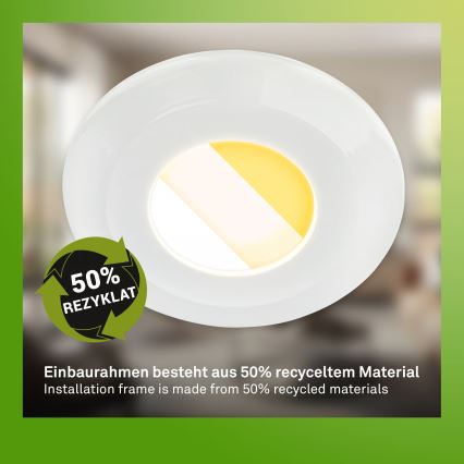 Briloner 7588036 - Lot de 3 plafonniers encastrés LED KLIRA LED/4,9W/230V 2500/3000/4000K IP44 blanc