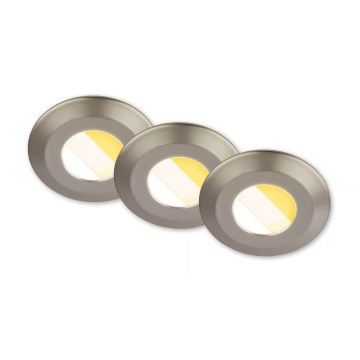 Briloner 7589032 - Lot de 3 spots encastrables LED dimmables pour salle de bains KLIRA LED/4,9W/230V IP44 chrome mat