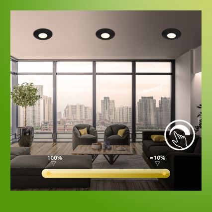 Briloner 7589035 - Ensemble de 3 spots encastrés LED dimmables pour salle de bains KLIRA LED/4,9W/230V 2500/3000/4000K IP44 noir