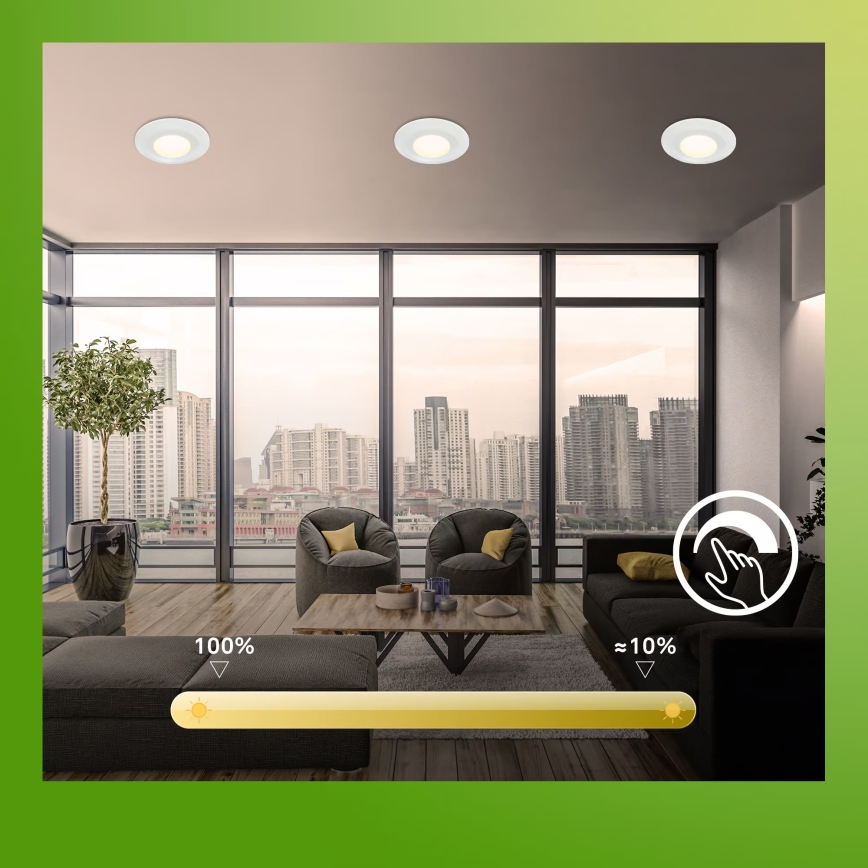 Briloner 7589036 - Lot de 3 spots encastrés LED dimmables pour salle de bains KLIRA LED/4,9W/230V 2500/3000/4000K IP44 blanc