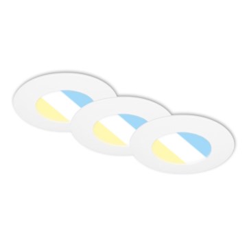 Briloner 7598036 - LOT 3x Spot encastrable de salle de bain LED/4,9W/230V IP44 2700/4000/6500K blanc