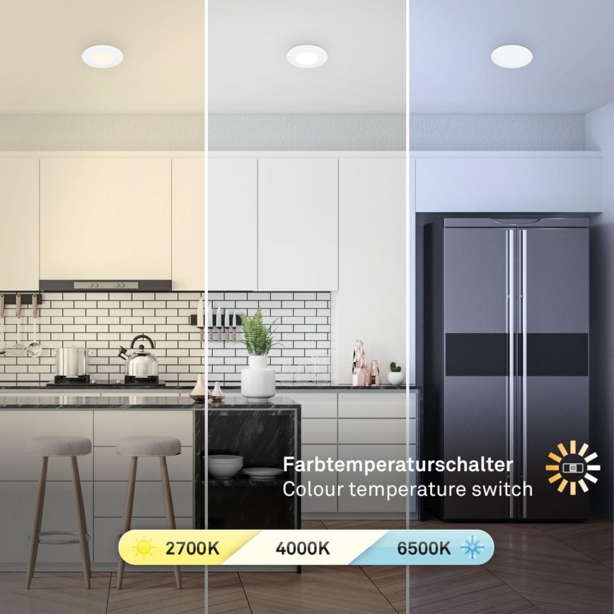 Briloner 7598036 - LOT 3x Spot encastrable de salle de bain LED/4,9W/230V IP44 2700/4000/6500K blanc