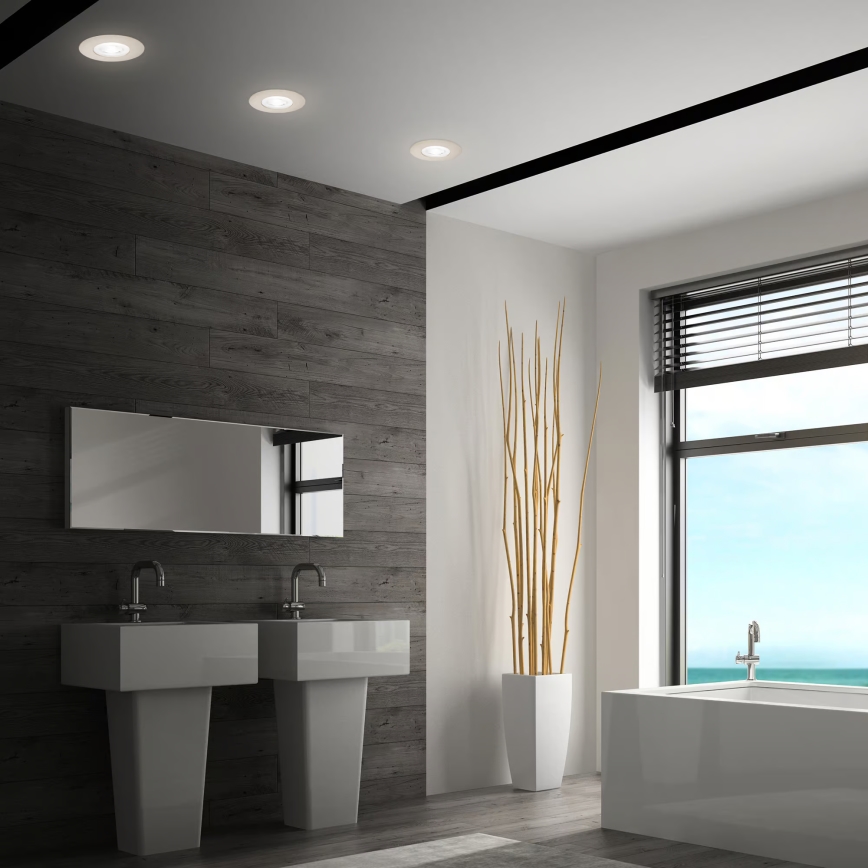 Briloner 7605032 - Ensemble de 3 spots LED encastrés pour salle de bains 3xLED/4,9W/230V 2700/4000/6500K IP44 chrome mat