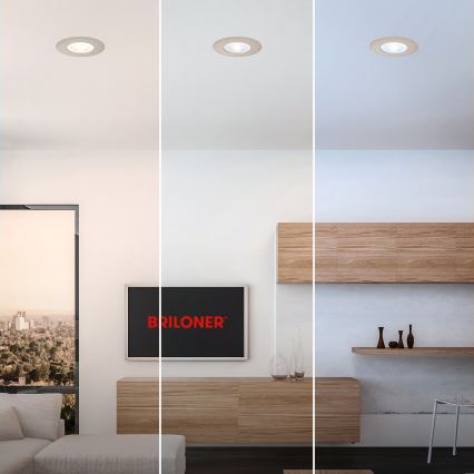 Briloner 7605032 - Lot de 3 spots encastrés LED pour salle de bains 3xLED/4,9W/230V IP44 chrome mat