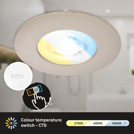 Briloner 7605032 - Lot de 3 spots encastrés LED pour salle de bains 3xLED/4,9W/230V IP44 chrome mat