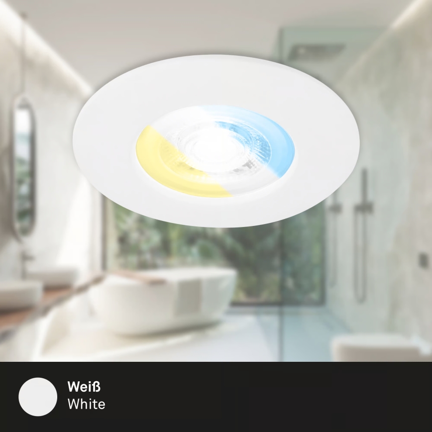 Briloner 7605036 - Lot de 3 spots LED encastrés pour salle de bains 3xLED/4,9W/230V 2700/4000/6500K IP44 blanc