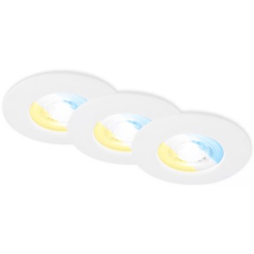 Briloner 7605036 - Lot de 3 spots LED encastrables pour salle de bains LED/4,9W/230V 2700/4000/6500K IP44 blanc