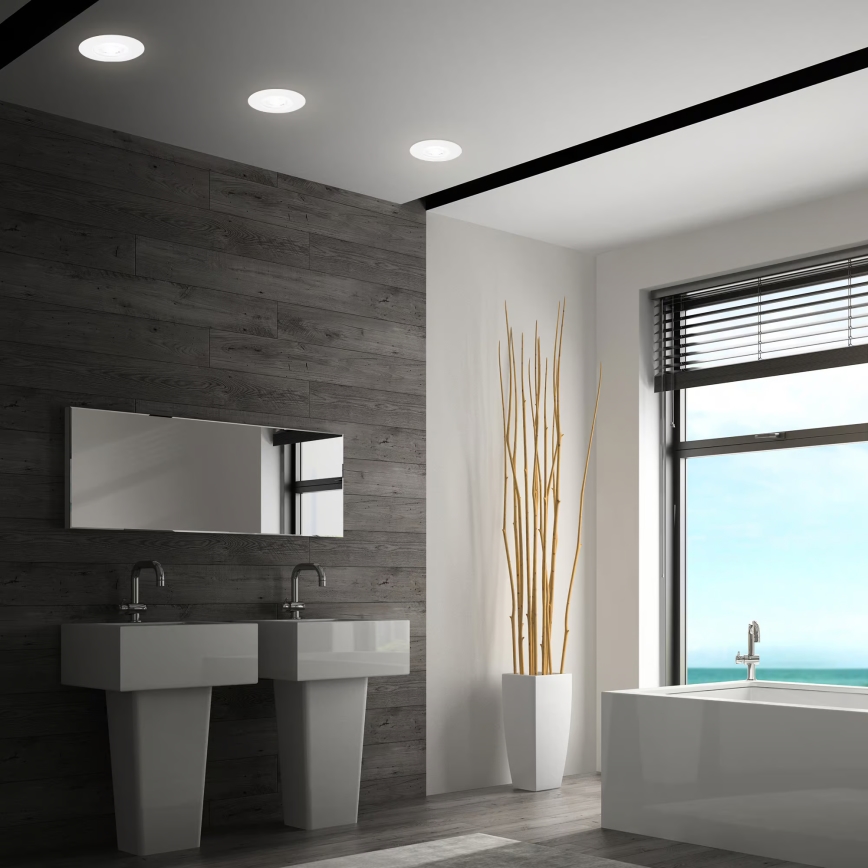 Briloner 7605036 - Lot de 3 spots LED encastrables pour salle de bains LED/4,9W/230V 2700/4000/6500K IP44 blanc