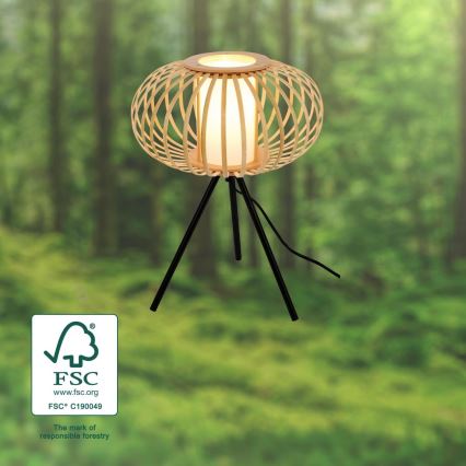 Briloner 7759011 - Lampe de table 1xE27/10W/230V bambou