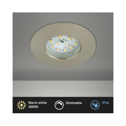 Briloner 8316-012 - Plafonnier encastré dimmable pour salle de bains LED/5,5W/230V IP44 chrome mat