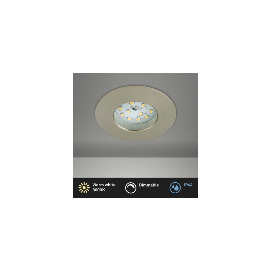 Briloner 8316-012 - Plafonnier encastré dimmable pour salle de bains LED/5,5W/230V IP44 chrome mat