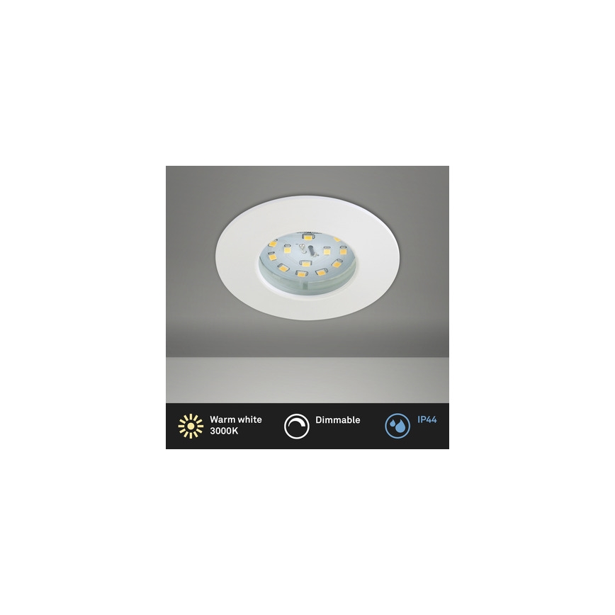 Briloner 8316-016 - Plafonnier encastré LED dimmable pour salle de bains LED/5,5W/230V IP44 blanc