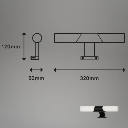 Briloner - Éclairage LED pour miroir de salle de bains LED/7W/230V 4000K IP44 32 cm noir